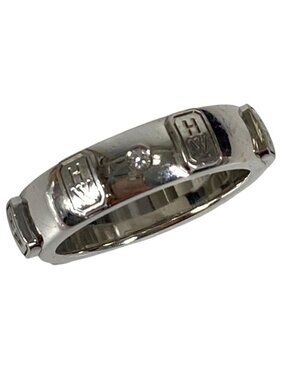 Harry Winston Ring HW Logo Band Silver
